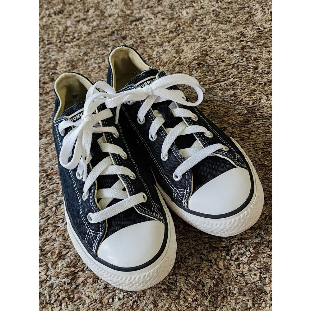 Converse Kids Chuck Taylor All Star Low Top Black Canvas Size 2.5 3J128